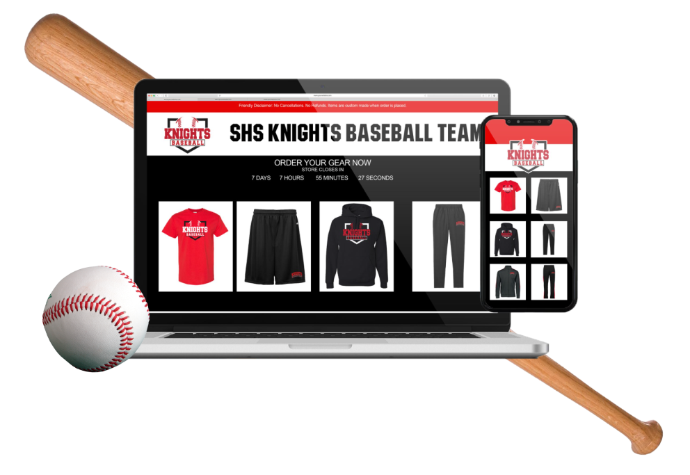 team store with baseball gear